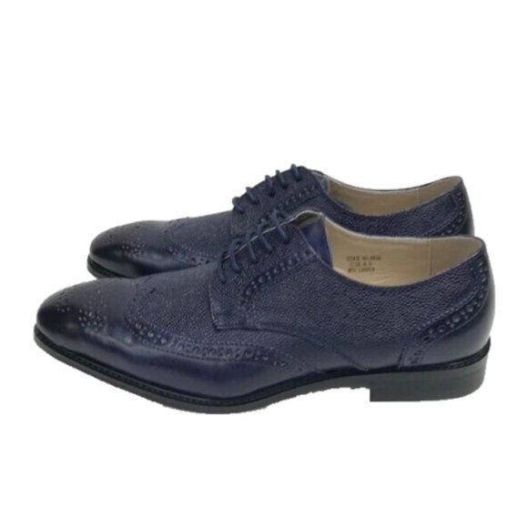 Antonio Cerrelli Elite Men\'s Blue Wingtip Oxford Shoes Croc Print Sizes 8.5 - 12
